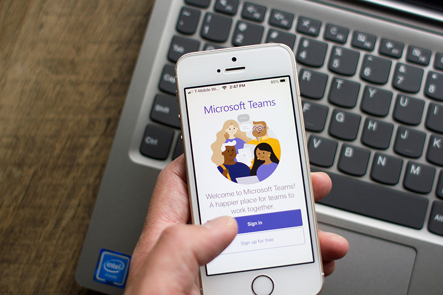 Microsoft Teams app on a mobile phone