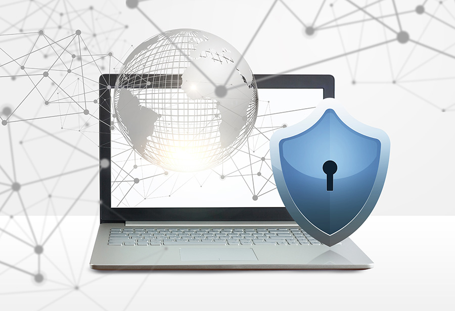 Security image, laptop and shield