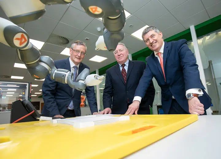 Martin O’Brien (left), CEO of LMETB; Brendan Mackin, chairman of Portview Trade Centre and Michael McGrath, technical director AMTCE.