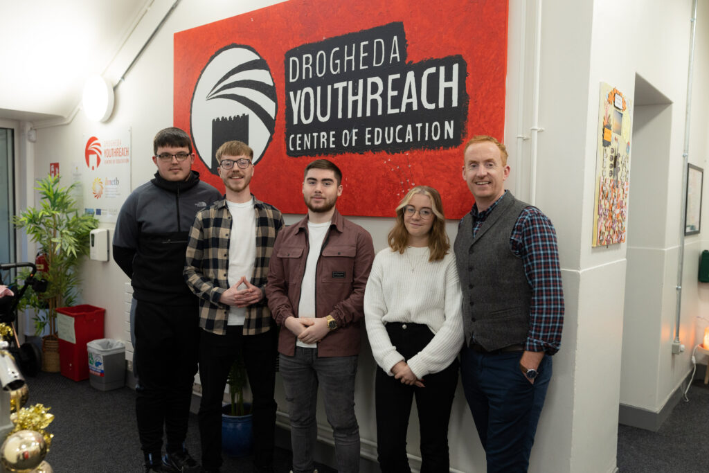 LCA students Luke Russell, Sean Maguire, Josh Branigan and Alice Troy with Coordinator David Carry