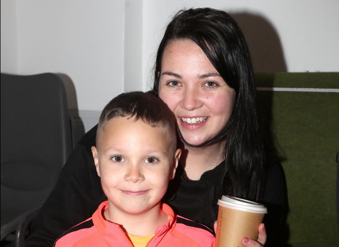 Craig Hanratty with his Mam, Kayleigh Fitzpatrick, at the LRC open day.